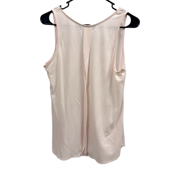 Banana Republic Light Pink Blouse Front Tee Back Sleeveless Tank Womens Medium - Picture 7 of 9